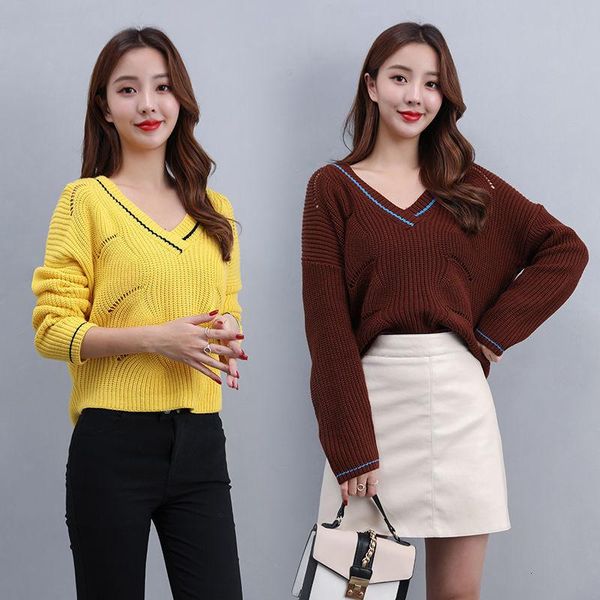 women's sweaters loose winter pullover female sweater long sleeve women 2021 pull femme v neck knitted jumper yellow, White;black
women's sweaters loose winter pullover female sweater long sleeve women 2021 pull femme v neck knitted jumper yellow, White;black