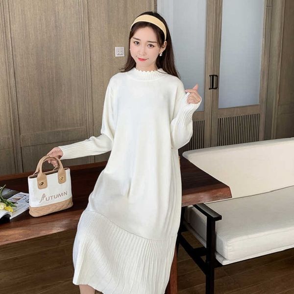 2021 new lotus leaf collar fashion long woman sweaters autumn and winter korean loose female hedging mesh dress in background mkl7, White;black
2021 new lotus leaf collar fashion long woman sweaters autumn and winter korean loose female hedging mesh dress in background mkl7, White;black