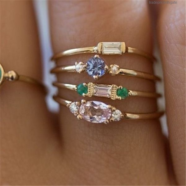 gold inlaid 18k plating zircon 4-piece simple engagement ring
gold inlaid 18k plating zircon 4-piece simple engagement ring