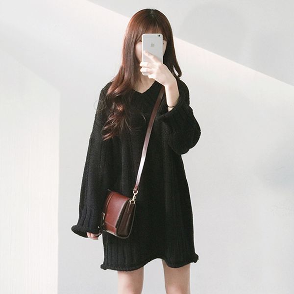 autumn korean women's loose and versatile v-neck pullover pullover pullovercoat pulloversweater coat looks thin medium long long sleeve, White;black
autumn korean women's loose and versatile v-neck pullover pullover pullovercoat pulloversweater coat looks thin medium long long sleeve, White;black