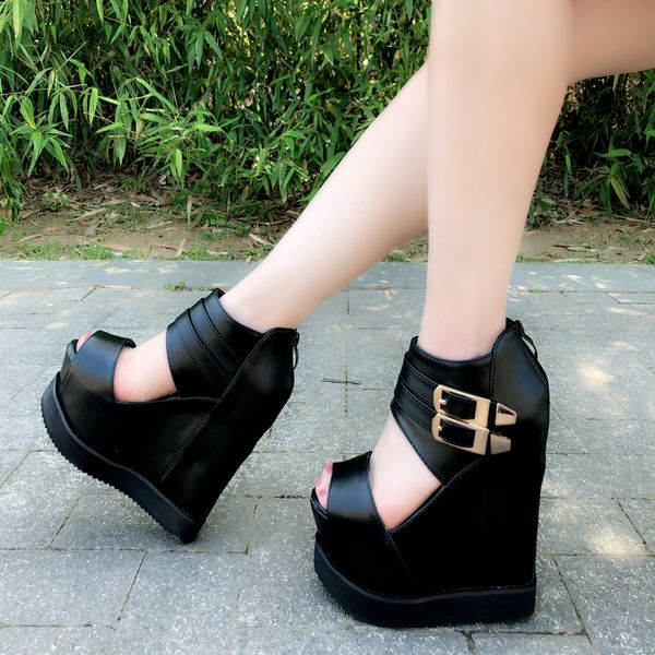 15 cm high heels sandals women wedges platform sandals open toe shoes women sandals zapatos de mujer, Black
15 cm high heels sandals women wedges platform sandals open toe shoes women sandals zapatos de mujer, Black