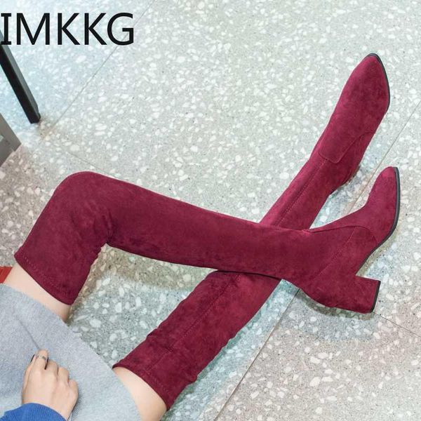 women over the knee high boots hoof heels winter shoes pointed toe elastic fabric women boots1, Black
women over the knee high boots hoof heels winter shoes pointed toe elastic fabric women boots1, Black
