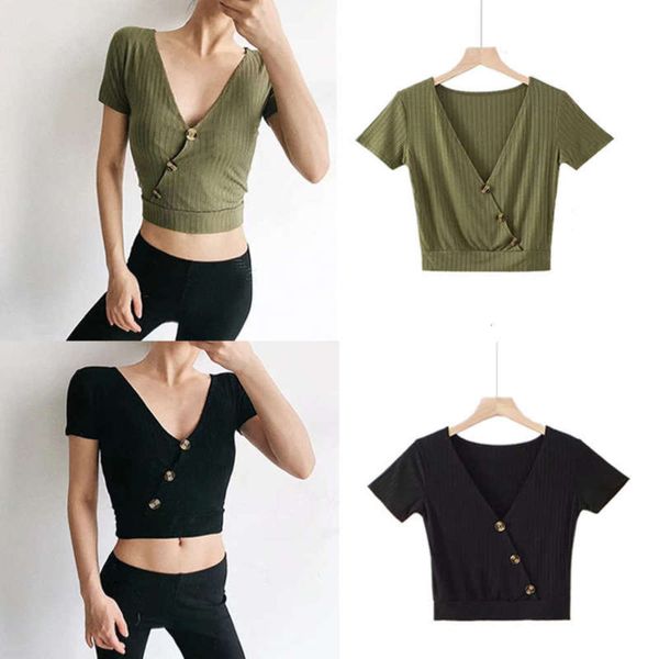 style new summer slant 2019 placket button deep v slim short sleeve t-shirt, Black;gray
style new summer slant 2019 placket button deep v slim short sleeve t-shirt, Black;gray
