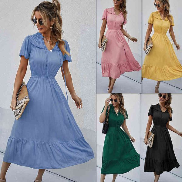 casual dresses self developed and digned girl dresses 2022 summer short sleeve doll collar large swing skirt, Black;gray
casual dresses self developed and digned girl dresses 2022 summer short sleeve doll collar large swing skirt, Black;gray