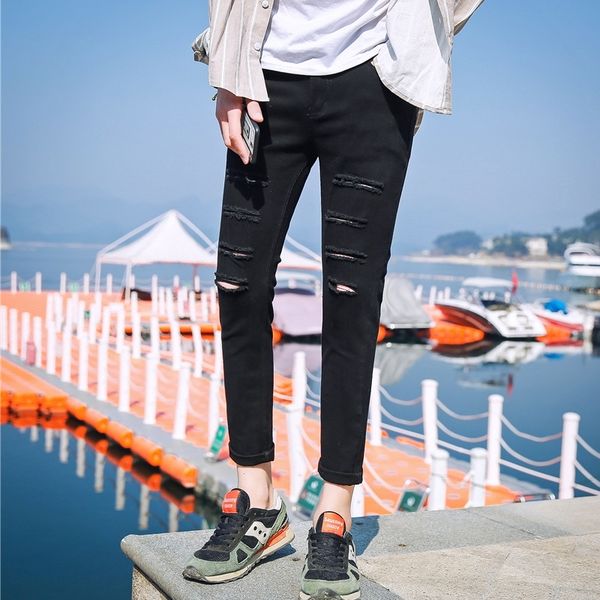 j7xio korean and trousers and jeans style men's ankle-length pants slim beggar ripped fashion men's black couple fit duops pants j, Blue
j7xio korean and trousers and jeans style men's ankle-length pants slim beggar ripped fashion men's black couple fit duops pants j, Blue