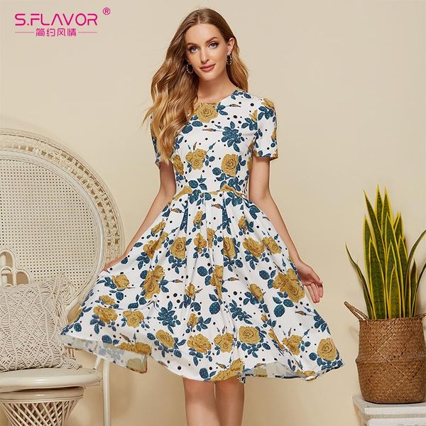 casual dresses s.flavor fashion foral print dress women high waist a line summer short sleeve knee length, Black;gray
casual dresses s.flavor fashion foral print dress women high waist a line summer short sleeve knee length, Black;gray