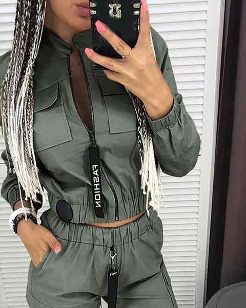 womens clothing street casual slim spring and summer army green 2 piece set, Gray
womens clothing street casual slim spring and summer army green 2 piece set, Gray