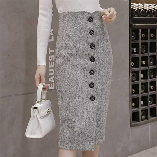 2019 winter wool wrap skirts faldas high waist woolen button pencil midi skirts office ladies office elegant grey1, Black
2019 winter wool wrap skirts faldas high waist woolen button pencil midi skirts office ladies office elegant grey1, Black