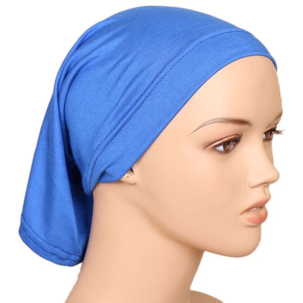 monochrome malaysia ear muff bottom hats high elasticity mercerized cotton women's arab national bib hats fashion accessories, Blue;gray 
monochrome malaysia ear muff bottom hats high elasticity mercerized cotton women's arab national bib hats fashion accessories, Blue;gray
