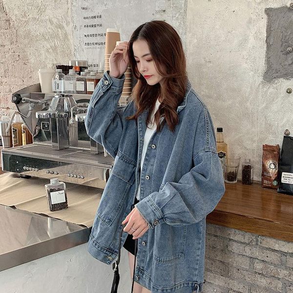 autumn denim coat women's autumn winter versatile 2021 new loose korean casual spring and mid length top, Black;brown
autumn denim coat women's autumn winter versatile 2021 new loose korean casual spring and mid length top, Black;brown