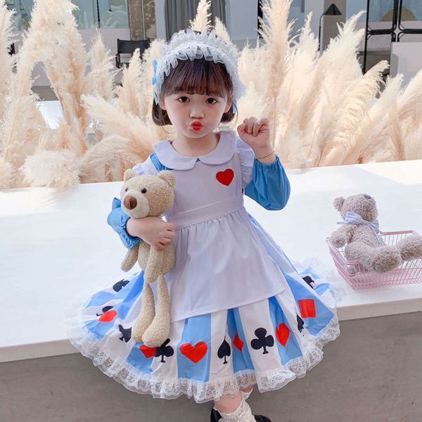 new 2020 girls' lolita children's long sve two piece princs alice drs maid skirt, Red;yellow
new 2020 girls' lolita children's long sve two piece princs alice drs maid skirt, Red;yellow