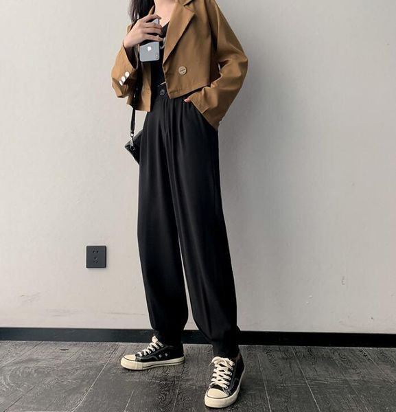 women's pants & capris black suit autumn high waist loose wild zipper beam wide-pants fashion smoke pipe harem, Black;white
women's pants & capris black suit autumn high waist loose wild zipper beam wide-pants fashion smoke pipe harem, Black;white