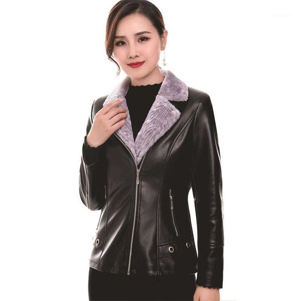 2020 autumn winter women black pu leather jacket plus size thick turn down collar office ladies outwear solid casual coats mujer1
2020 autumn winter women black pu leather jacket plus size thick turn down collar office ladies outwear solid casual coats mujer1