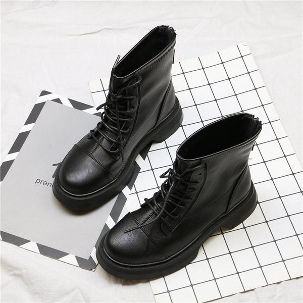 ankle boots women's autumn new british style lace up back zipper elastic boots black women's short boot1
ankle boots women's autumn new british style lace up back zipper elastic boots black women's short boot1