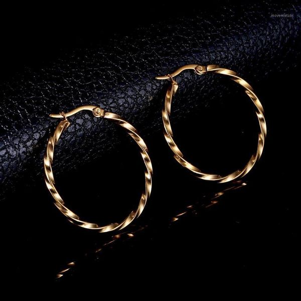 2020 stainless steel women hoop earrings girls fashion earrings gold/silver color round simple spiral pattern1, Golden;silver
2020 stainless steel women hoop earrings girls fashion earrings gold/silver color round simple spiral pattern1, Golden;silver