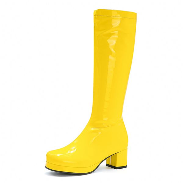candy patent leather knee high boots women yellow pink red green women's high boots block heels platform long boots shoes ladies lj2012, Black
candy patent leather knee high boots women yellow pink red green women's high boots block heels platform long boots shoes ladies lj2012, Black
