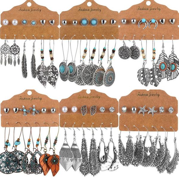 36 jewelry vintage pendant earrings set with leaf shell starfish tassel weaven pear fashion ladies holiday earrings wholesale, Golden;silver
36 jewelry vintage pendant earrings set with leaf shell starfish tassel weaven pear fashion ladies holiday earrings wholesale, Golden;silver