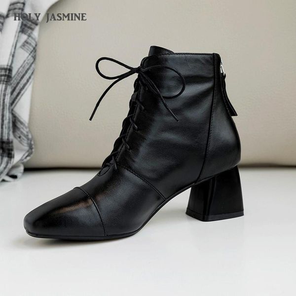 new genuine leather women boots 2020 autumn and winter full leather short boots lace up square heel high (5cm-8cm) short plush, Black
new genuine leather women boots 2020 autumn and winter full leather short boots lace up square heel high (5cm-8cm) short plush, Black