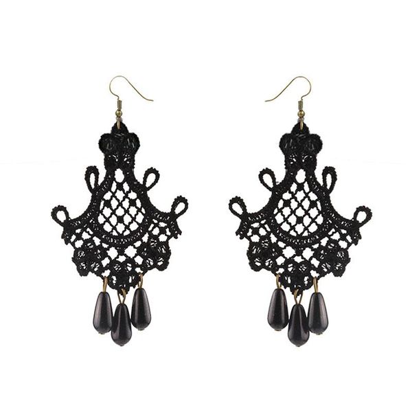 dangle & chandelier retro earrings black lace drop for women hollow out flower long earring european and american style, Silver
dangle & chandelier retro earrings black lace drop for women hollow out flower long earring european and american style, Silver
