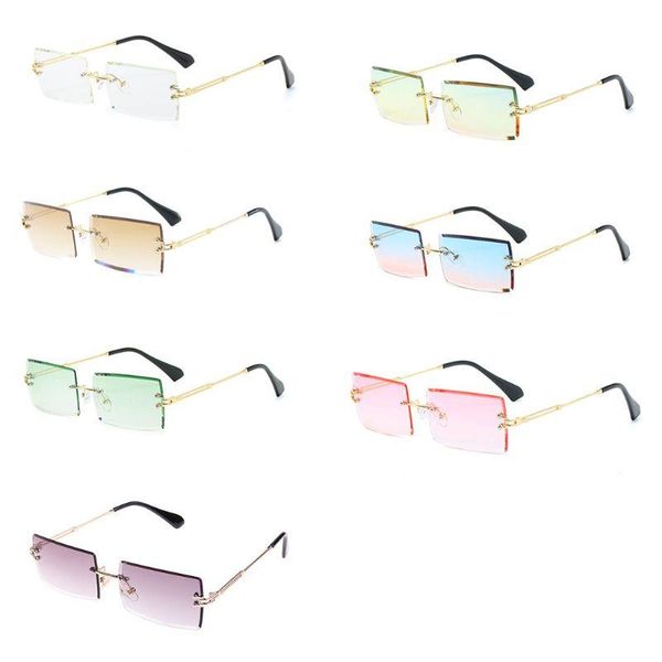 New Frameless Cut Edge Square Sunglasses Fashion Men and Women Small Color Sun Glasses 2XPC, White;black
New Frameless Cut Edge Square Sunglasses Fashion Men and Women Small Color Sun Glasses 2XPC, White;black