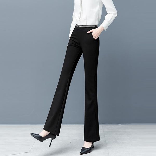 autumn winter woman elasticity flared trousers plus size high waist elegant slim fashion ladies bell bottom full length trousers, Black;white
autumn winter woman elasticity flared trousers plus size high waist elegant slim fashion ladies bell bottom full length trousers, Black;white
