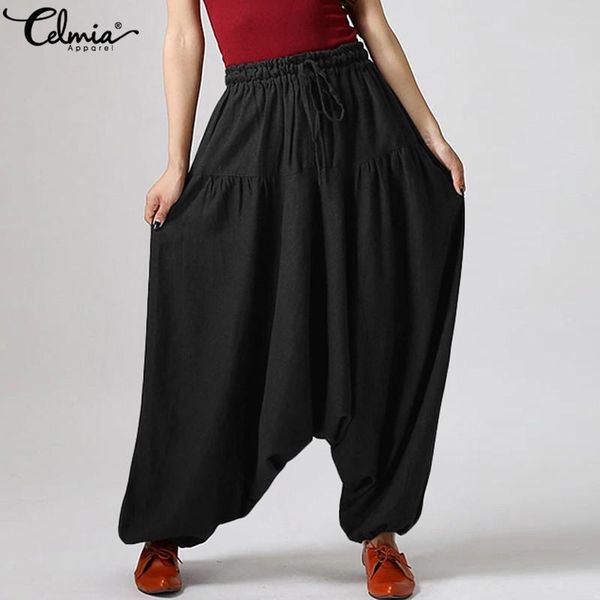 women's pants & capris celmia fashion trousers women high elastic waist loose harem 2021 vintage drop-crotch autumn casual solid pantal, Black;white
women's pants & capris celmia fashion trousers women high elastic waist loose harem 2021 vintage drop-crotch autumn casual solid pantal, Black;white