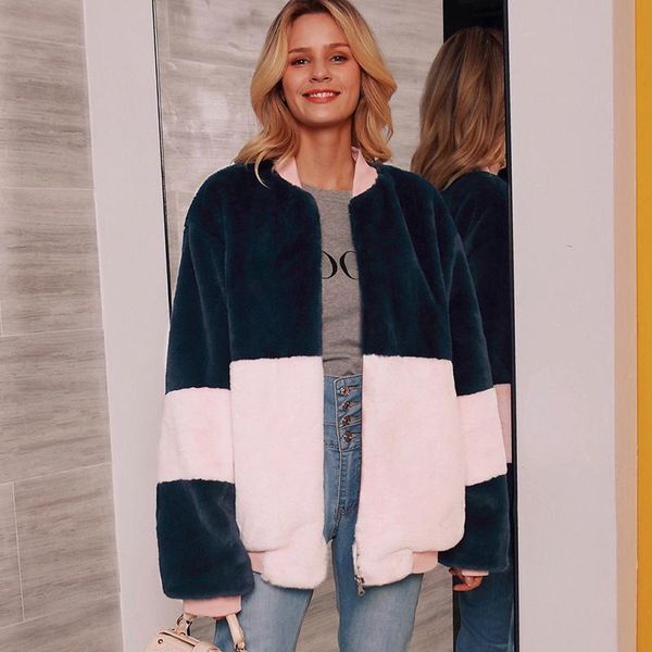 women fashion fleece jacket coat color block long sleeve zipper front autumn winter warm coats casual loose outerwear overcoat, Black;brown
women fashion fleece jacket coat color block long sleeve zipper front autumn winter warm coats casual loose outerwear overcoat, Black;brown