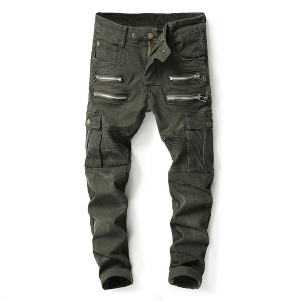 2020 mens skinny ripped biker jeans multi pockets cargo pant army green mens pleated pencil jeans 004#, Blue
2020 mens skinny ripped biker jeans multi pockets cargo pant army green mens pleated pencil jeans 004#, Blue