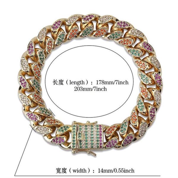custom hip hop micro pave zircon color zircon bracelet miami cuba chain ice out men's personality rainbow bracelet wmtdbg, Black
custom hip hop micro pave zircon color zircon bracelet miami cuba chain ice out men's personality rainbow bracelet wmtdbg, Black