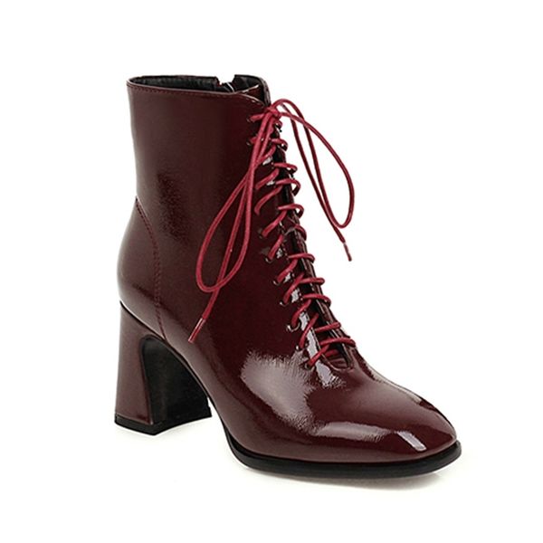 2021 the new estilo casual round toe ankle boots moda pintura lao-up bege vermelho preto salto alto robusto botas de equitao sapatos thdw, Black
2021 the new estilo casual round toe ankle boots moda pintura lao-up bege vermelho preto salto alto robusto botas de equitao sapatos thdw, Black