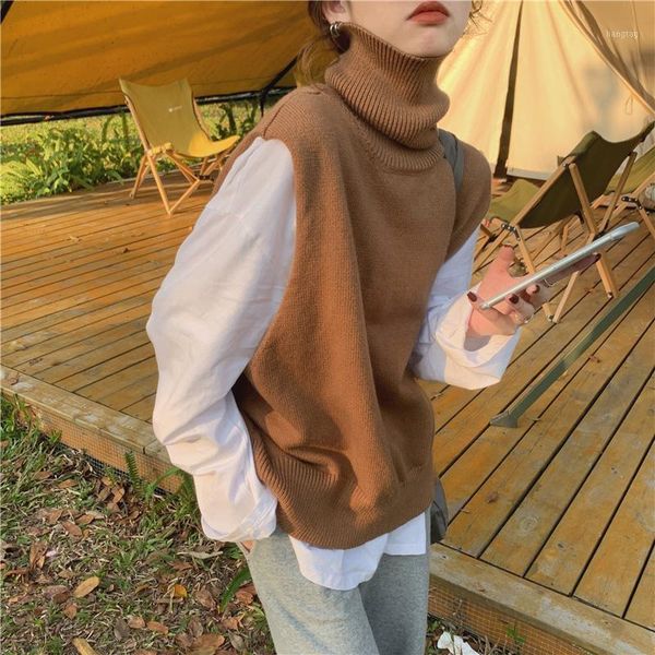 2020 autumn winter sweater vest women high collar back hollowing out sleeveless knitted vest female loose wild pullovers 2 color1, Black;white
2020 autumn winter sweater vest women high collar back hollowing out sleeveless knitted vest female loose wild pullovers 2 color1, Black;white
