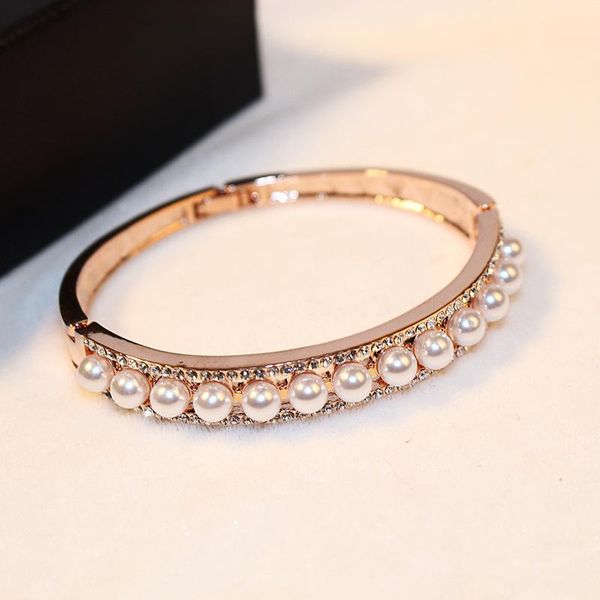 2020 crystal acrylic pearl bangles summer jewelry fashion rose gold color bracelet/armband/armbanden/bracciali donna, Black
2020 crystal acrylic pearl bangles summer jewelry fashion rose gold color bracelet/armband/armbanden/bracciali donna, Black