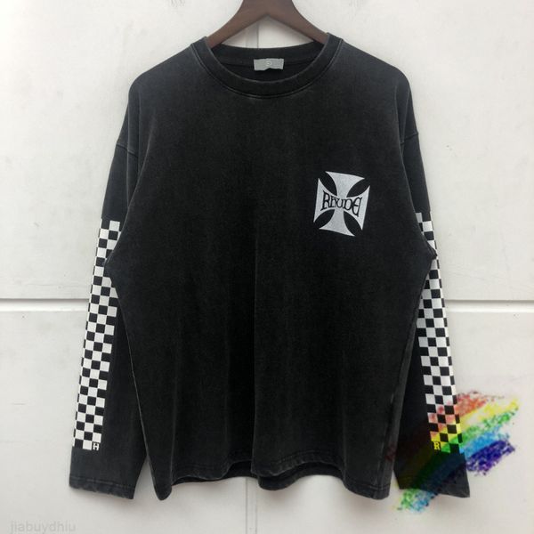 2021fw rhude t-shirt men women vintage long sleeve t shirt checkered cross printing tee, White;black
2021fw rhude t-shirt men women vintage long sleeve t shirt checkered cross printing tee, White;black