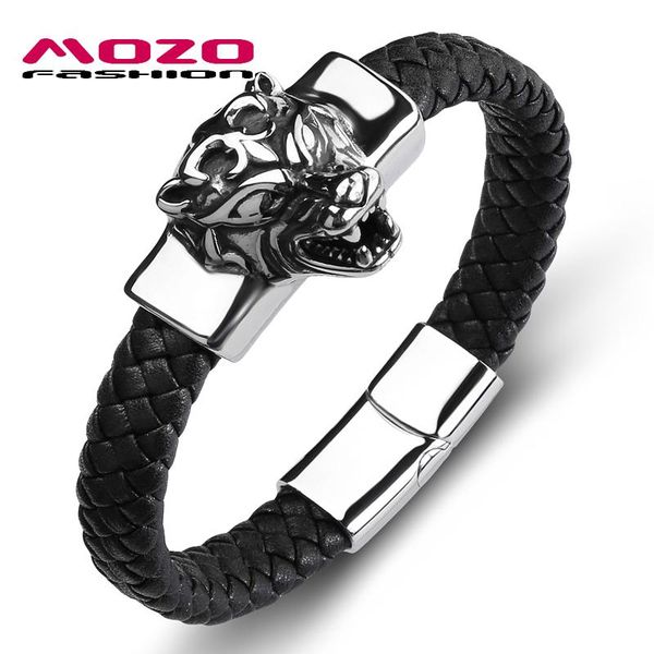 charm bracelets fashion punk men bracelet black leather animals stainless steel devil man animal beast tiger cuffs jewelry ps2123, Golden;silver
charm bracelets fashion punk men bracelet black leather animals stainless steel devil man animal beast tiger cuffs jewelry ps2123, Golden;silver