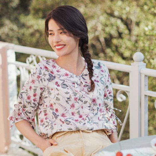 2020 spring new arrival cotton youth vitality falbala literary floral medium sleeve blouse drop shipping good quality, White
2020 spring new arrival cotton youth vitality falbala literary floral medium sleeve blouse drop shipping good quality, White