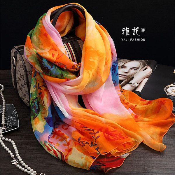 scarves 100% silk scarf women printed orange floral ladies hangzhou all seasons elegant soft long shawl wrap spring, Blue;gray
scarves 100% silk scarf women printed orange floral ladies hangzhou all seasons elegant soft long shawl wrap spring, Blue;gray