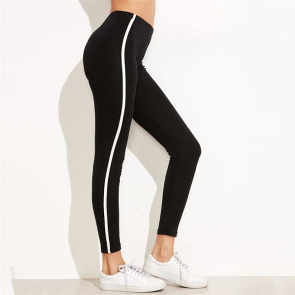 2020 new gothic white stripe side leggings women slim fitness leggings high waist elastic workout leggings for gym sport running, Black
2020 new gothic white stripe side leggings women slim fitness leggings high waist elastic workout leggings for gym sport running, Black