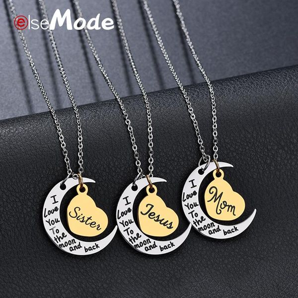 pendant necklaces elsemode gold engraved letter "i love you to the moon and back"pendants family heart necklaceswomen girls christ, Silver
pendant necklaces elsemode gold engraved letter "i love you to the moon and back"pendants family heart necklaceswomen girls christ, Silver