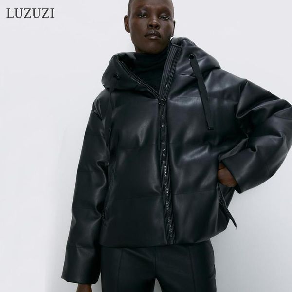 luzuzi winter pu leather parkas fashion hooded faux leather jacket coats women zipper cotton jacket autumn women ladies it, Black
luzuzi winter pu leather parkas fashion hooded faux leather jacket coats women zipper cotton jacket autumn women ladies it, Black