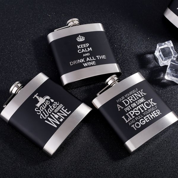 6 oz stainless steel pocket matte black hip flask alcohol bottle liquor quotes smoking gift men drinkware personalized custom di q1222
6 oz stainless steel pocket matte black hip flask alcohol bottle liquor quotes smoking gift men drinkware personalized custom di q1222