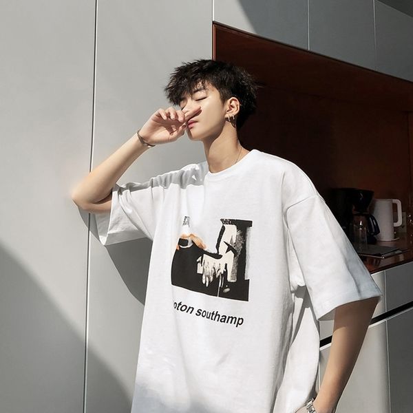 j7wjq style tshort-sleeved wear weart-shirt couple loose summer korean men's outfitbrand half-sleeved trendy ins trendy couple clothes, Blue
j7wjq style tshort-sleeved wear weart-shirt couple loose summer korean men's outfitbrand half-sleeved trendy ins trendy couple clothes, Blue