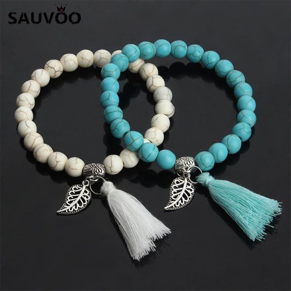 sauvoo fashion round stone beads bracelets metal leaf pendants drop tassel fringe charms bracelet for women female jewelry, Black
sauvoo fashion round stone beads bracelets metal leaf pendants drop tassel fringe charms bracelet for women female jewelry, Black
