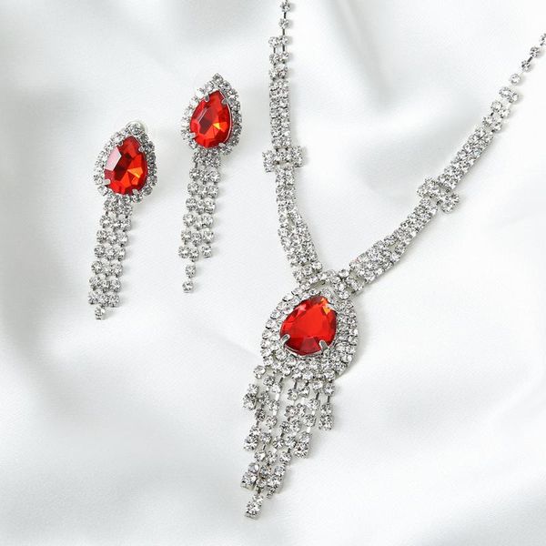 bohemia red acrylic stone necklace earrings for women girls wedding party jewelry set gift vintage dubai crystal neck jewellery, Silver
bohemia red acrylic stone necklace earrings for women girls wedding party jewelry set gift vintage dubai crystal neck jewellery, Silver