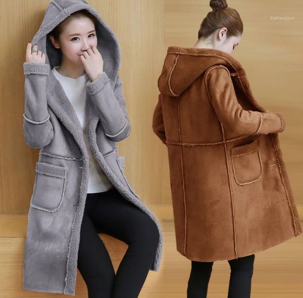 2020 winter women faux lambs wool sheepskin hooded coat female medium long shearling coats faux suede leather jackets1, Black
2020 winter women faux lambs wool sheepskin hooded coat female medium long shearling coats faux suede leather jackets1, Black