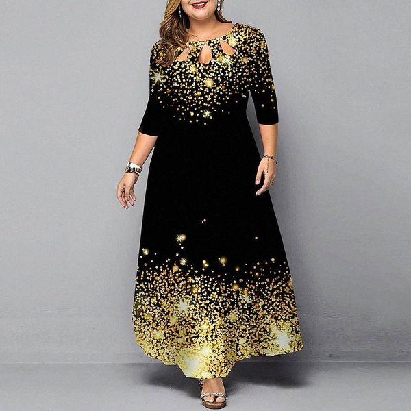 women's plus size a line dress floral round neck print half sleeve spring summer prom dresses maxi long dress party holiday dress / par, Black
women's plus size a line dress floral round neck print half sleeve spring summer prom dresses maxi long dress party holiday dress / par, Black