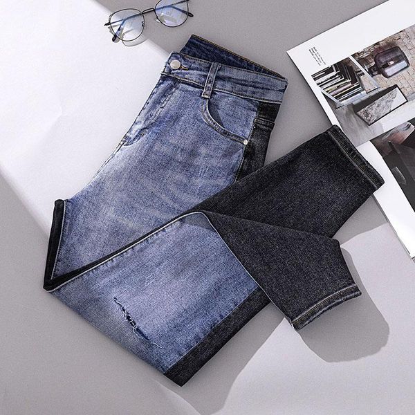 women's jeans autumn thinck splice harem high waist patch work ripped ankle length denim pants mujer plus size stitching, Blue
women's jeans autumn thinck splice harem high waist patch work ripped ankle length denim pants mujer plus size stitching, Blue
