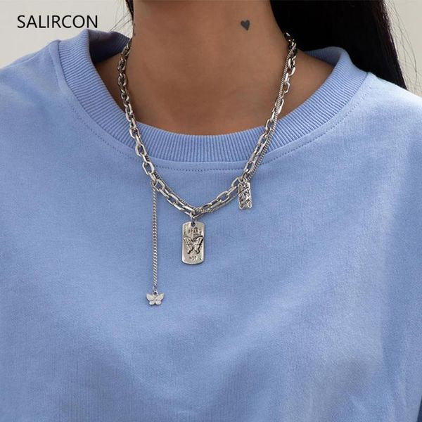 chokers salircon goth stainless steel butterfly pendants necklace statement geometric letter plate chain for women jewelry gift, Golden;silver
chokers salircon goth stainless steel butterfly pendants necklace statement geometric letter plate chain for women jewelry gift, Golden;silver