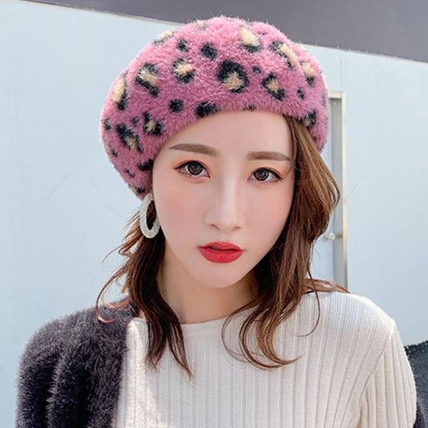 women girls french style plush beret cap vintage leopard print winter warm fashion artist painter knitted beanie hat, Blue;gray
women girls french style plush beret cap vintage leopard print winter warm fashion artist painter knitted beanie hat, Blue;gray