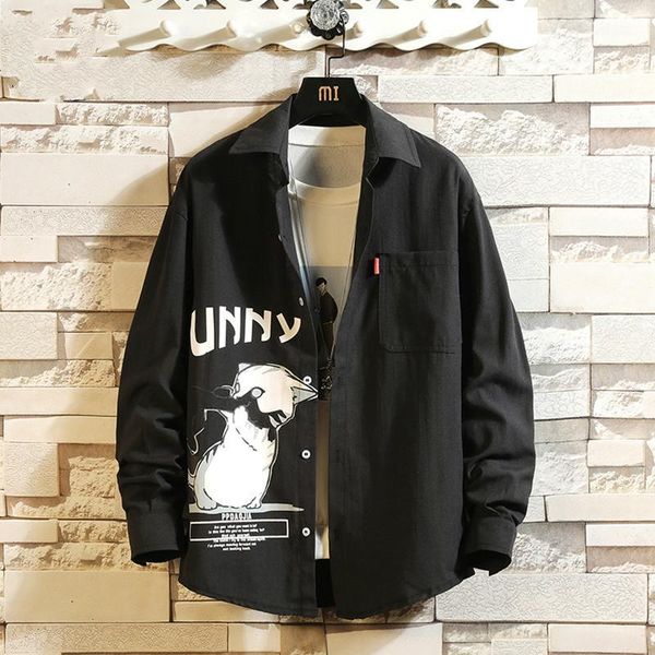 autumn print long-sleeved shirt male large size loose shirt casual versatile single breasted casual shirts 60cs1, White;black
autumn print long-sleeved shirt male large size loose shirt casual versatile single breasted casual shirts 60cs1, White;black