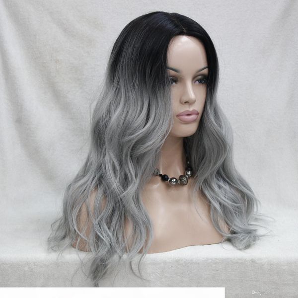 do not cut lace front hivision quality heat ok synthetic black to grey ombre long wavy wig
do not cut lace front hivision quality heat ok synthetic black to grey ombre long wavy wig